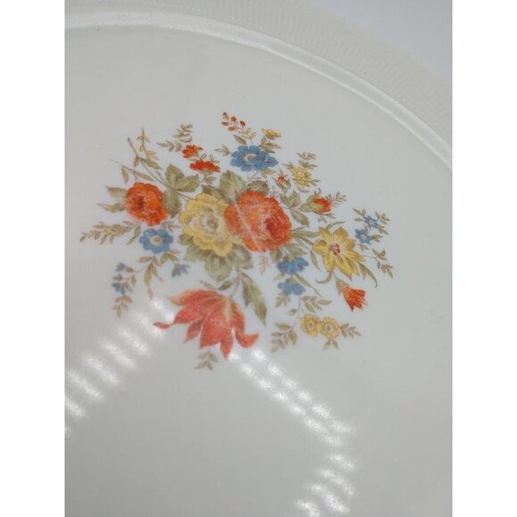 MacBeth Evans Depression Vintage Floral Cremax-Oxford-Bouquet Uranium Glass Plat - Picture 3 of 7